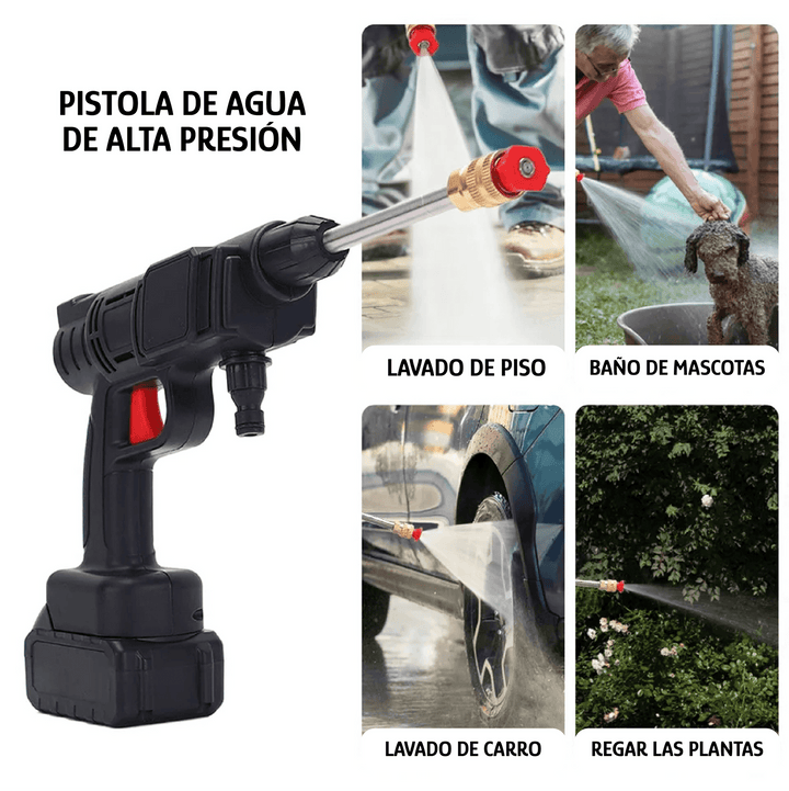 🚿 Hidrolavadora Portátil 48W con 2 Baterías – ¡Limpieza Potente y Eficaz! 🔋